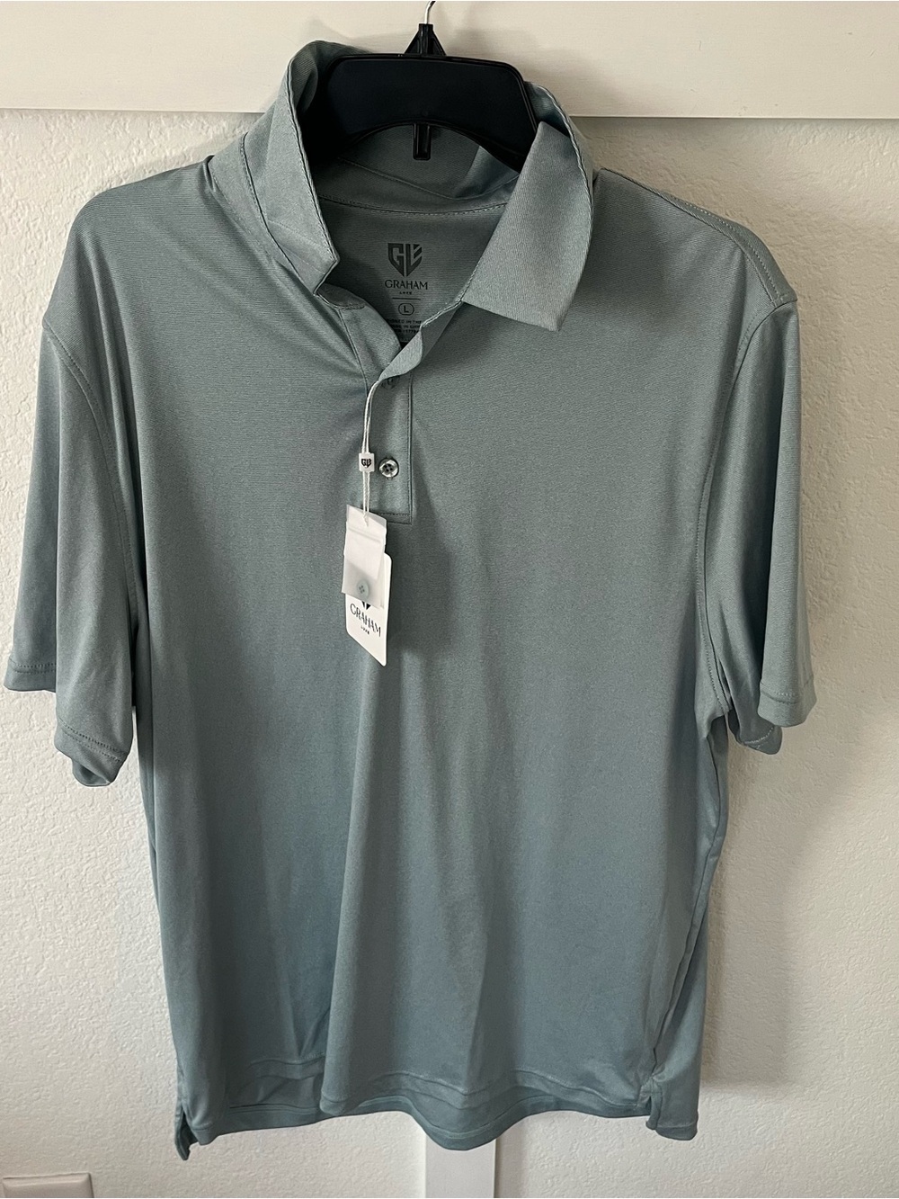 Graham Luxe Men's Large Bottle Green Beck Polo Shirt NWT.